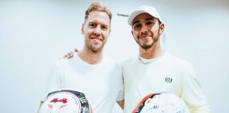 Sebastian Vettel y Lewis Hamilton intercambian cascos en Abu Dhabi